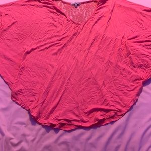 Charlotte russe short sleeve pink with lace back cut out